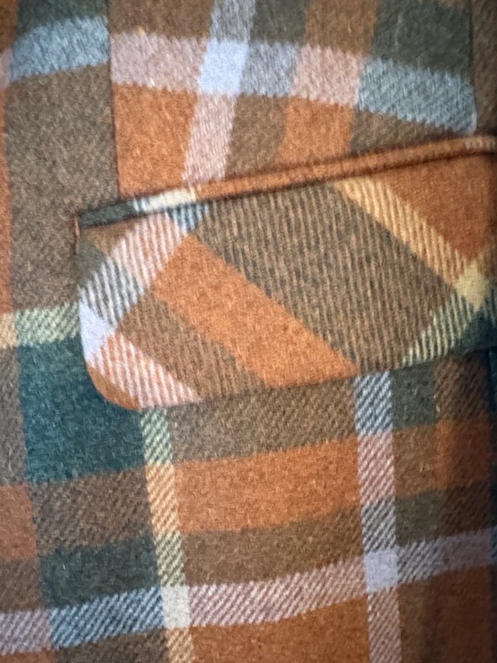 TALBOTS Orange and Olive Plaid Blazer - Picture 6 of 6